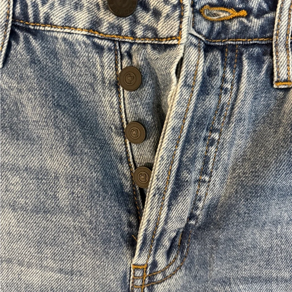 Free People Sandrine Rose denim jeans Palm Tree Embroidered size 26 NWT